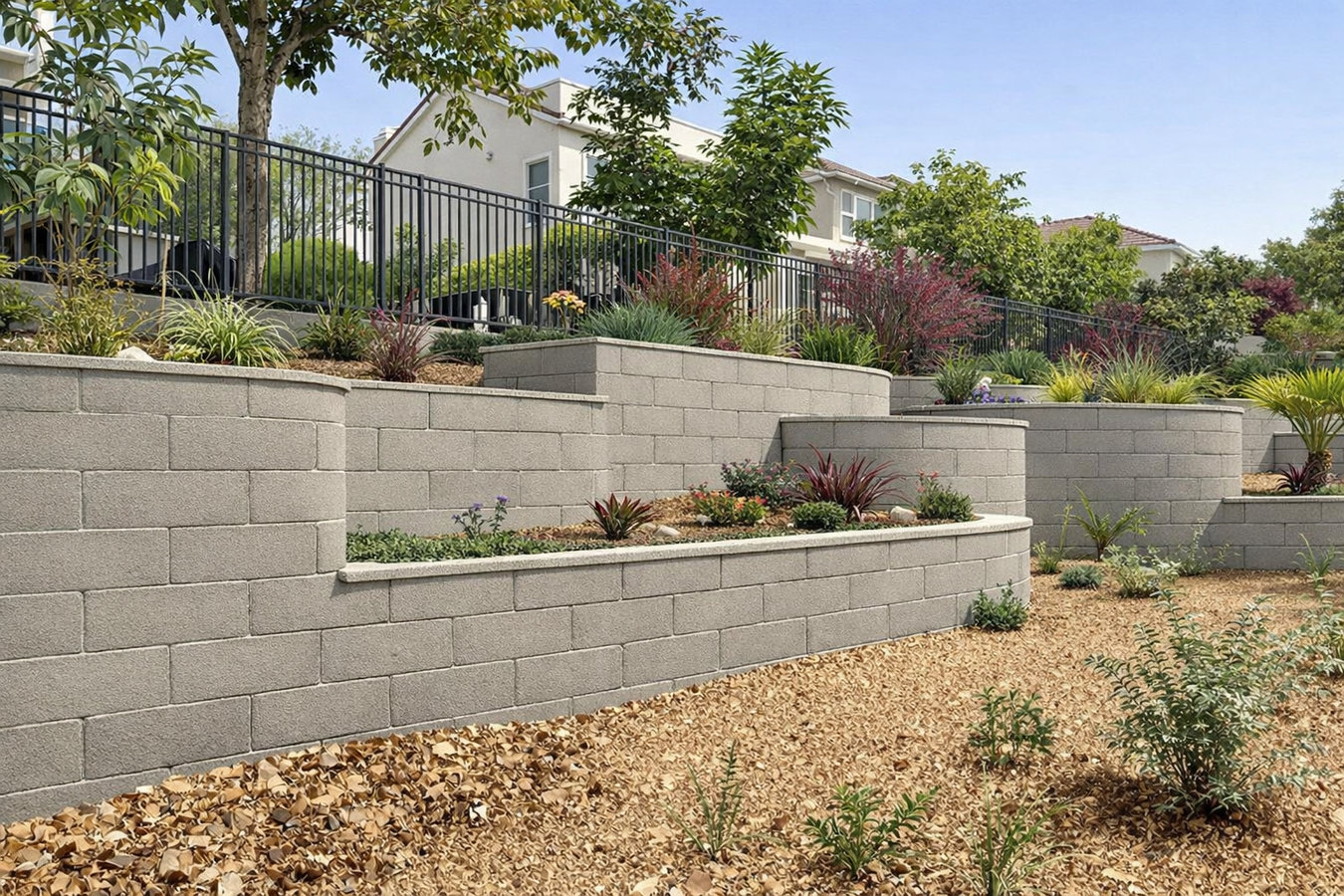 Concrete retaining walls